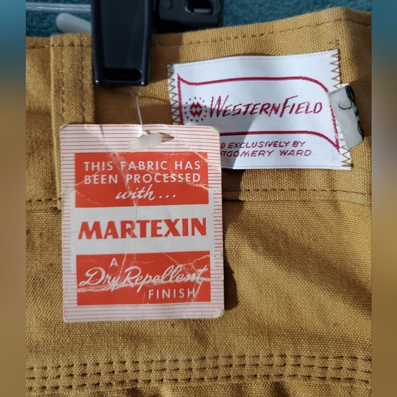 NWT Vintage Montgomery Ward Brush duck Pants Sz 42 Western Field Vinyl Faced Leg - Picture 5 of 7